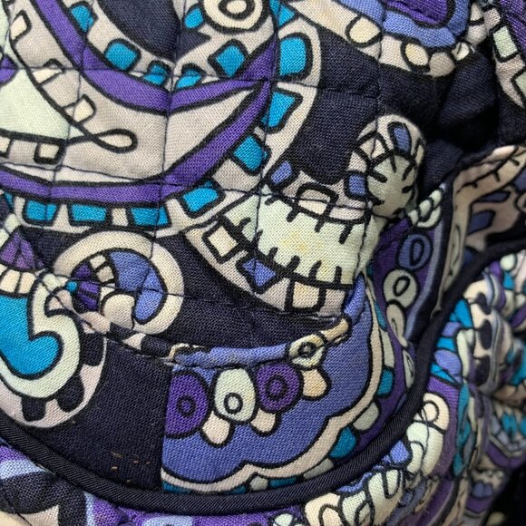 Vera Bradley Purple Blue Floral Fabric Shoulder Bag - Picture 5 of 9